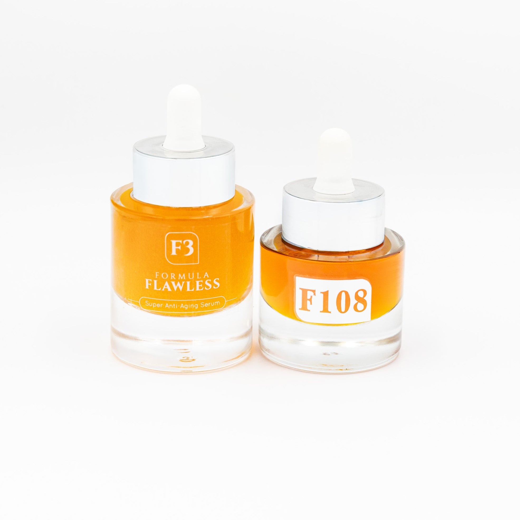 Two bottles of Formula Flawless skincare product on a white background