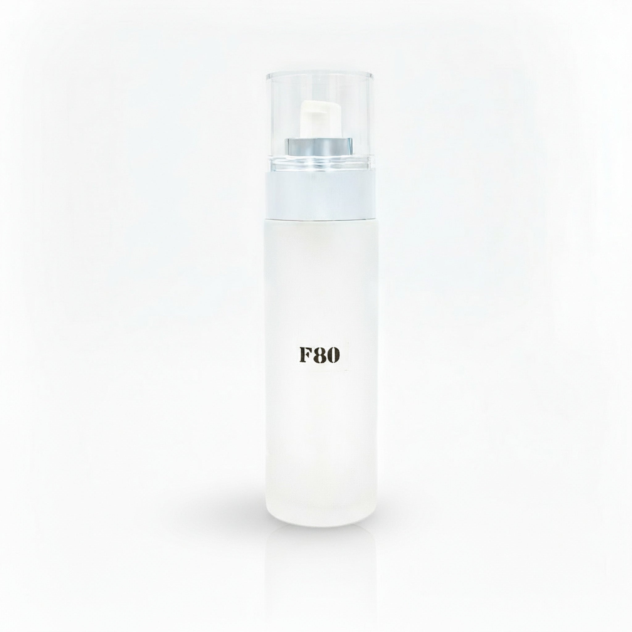 White spray bottle with 'F80' branding on a white background