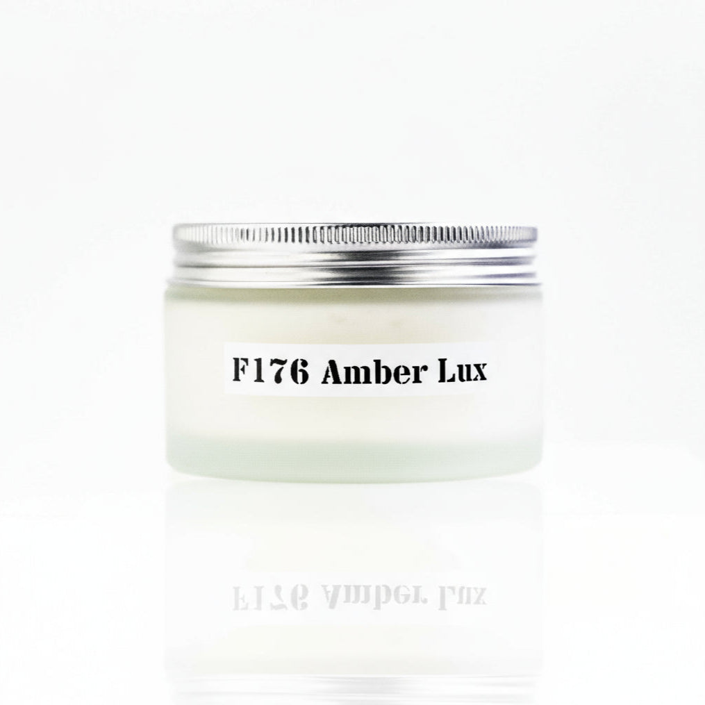 Jar of F176 Amber Lux on a white background