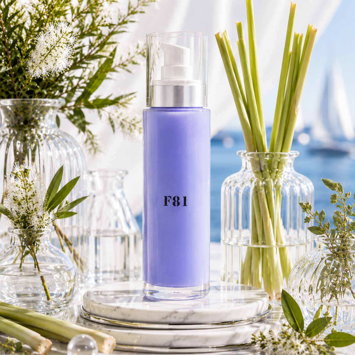 F81 Clear Skin Clarifying Toner, a botanical toner whose color shifts with the harvest