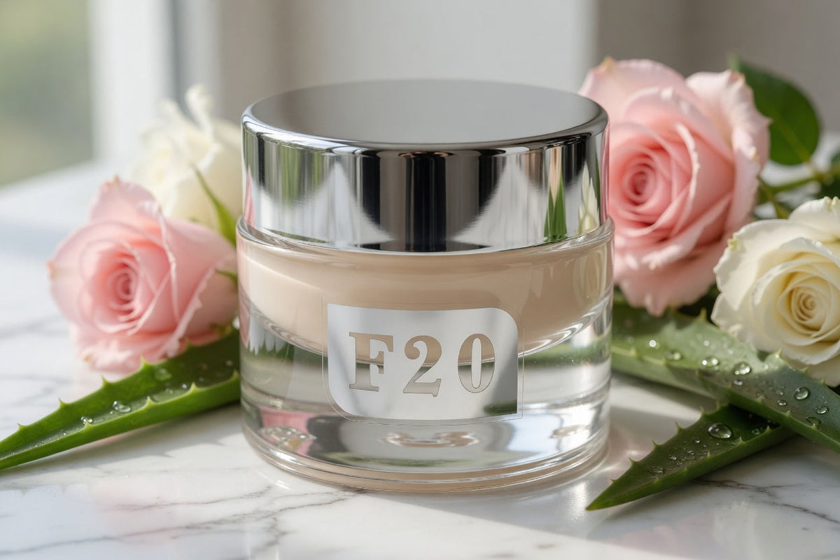 F20 Rose Ceramide Barrier Cream, part of building skin that handles daylight well