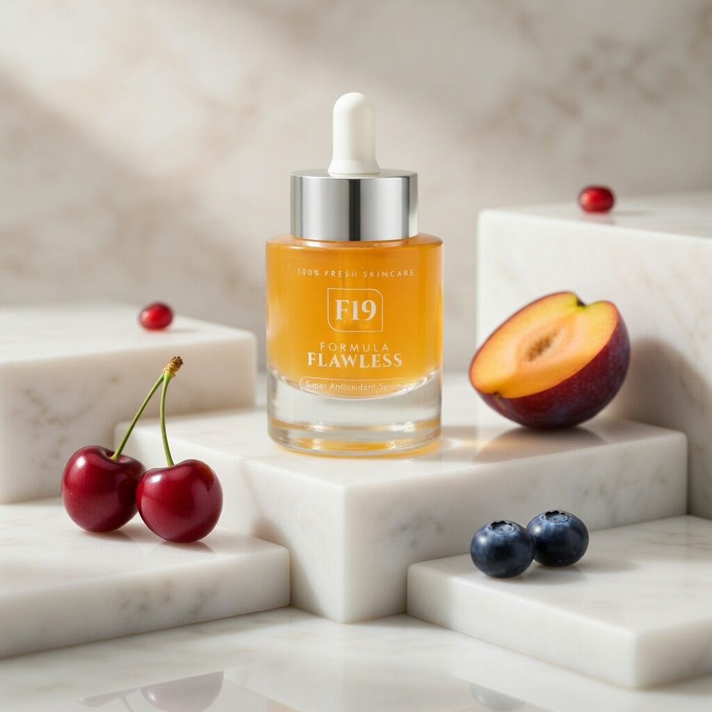F19 Just Fruit Antioxidant Serum, formulated with fresh fruit polyphenols
