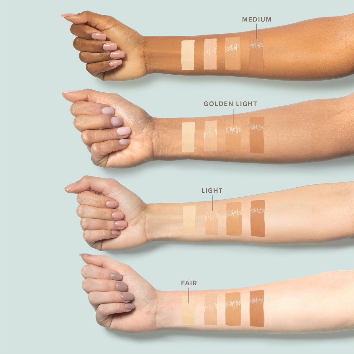 Suntegrity 5-in-1 Tinted all shades on skin