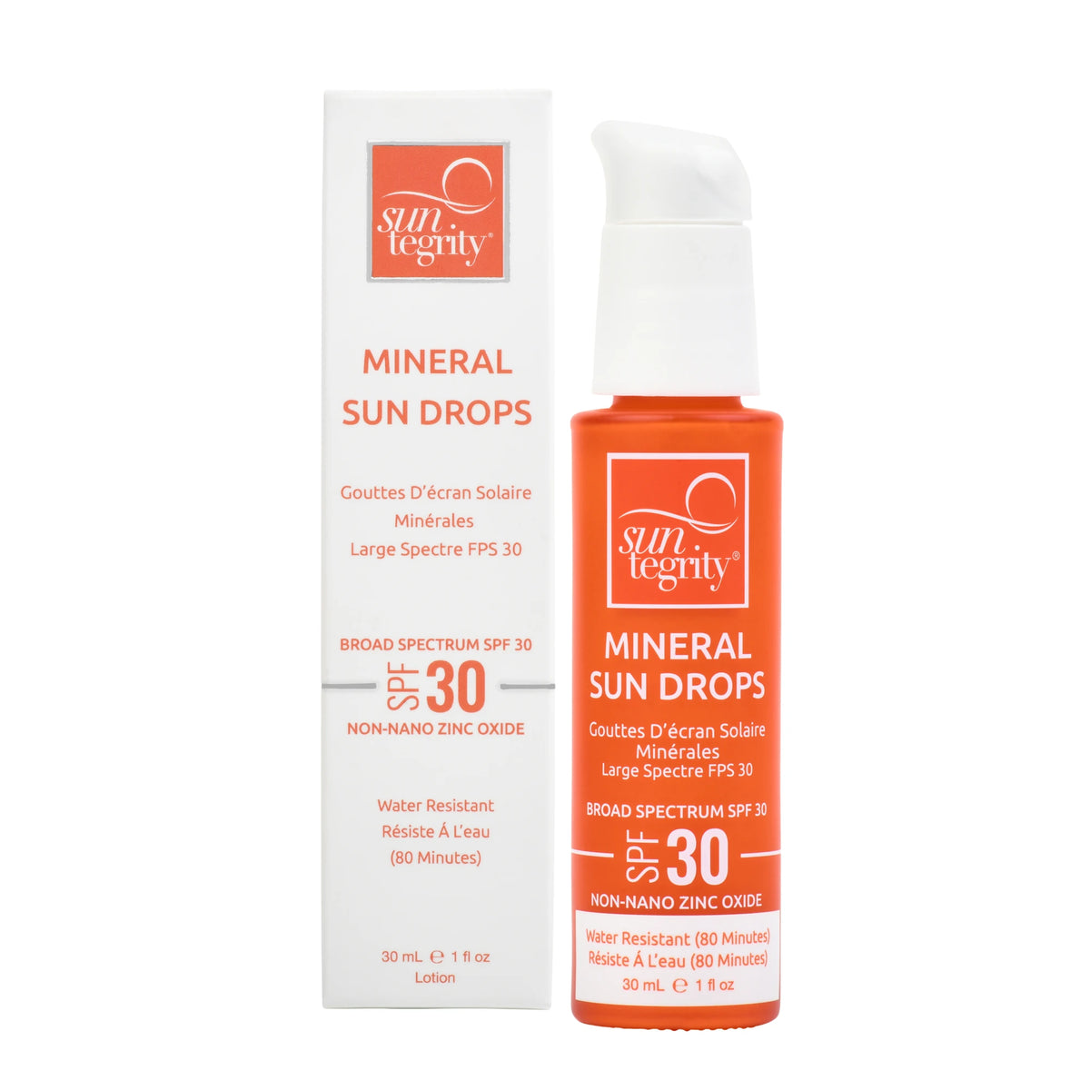 Suntegrity Mineral Sun Drops SPF 30 dropper bottle