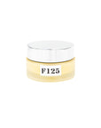 Jar with a white label displaying 'F125' on a white background