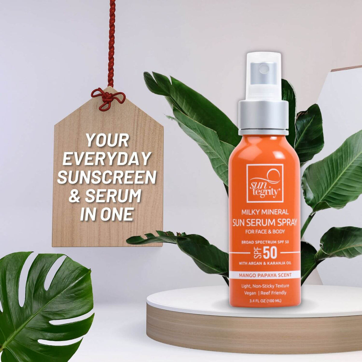 Suntegrity Milky Mineral Sun Serum Spray bottle