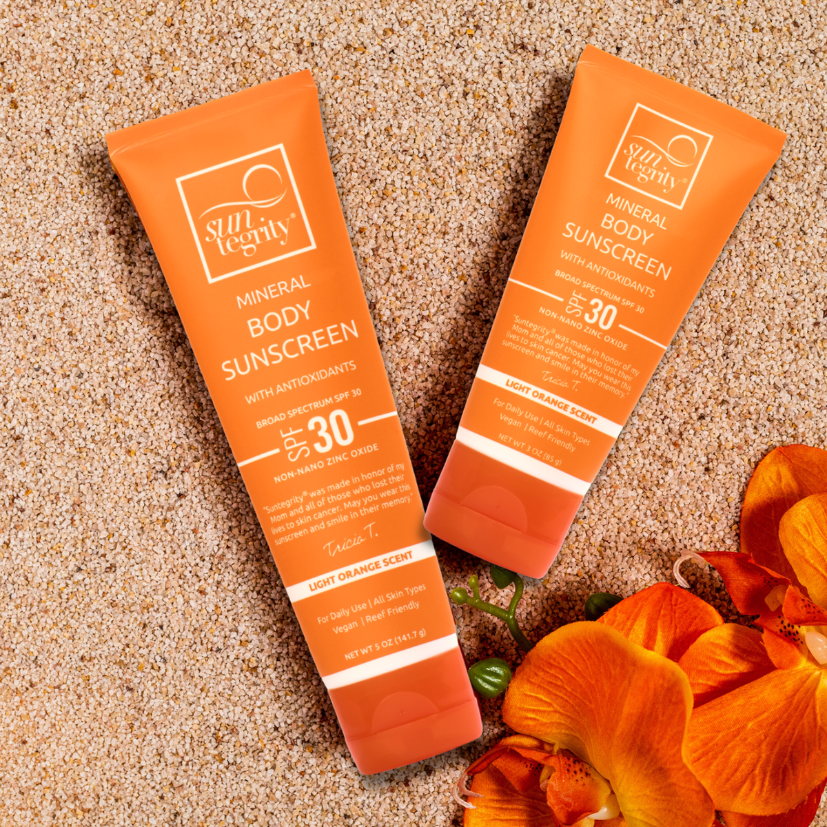 Suntegrity Mineral Body Sunscreen on sand