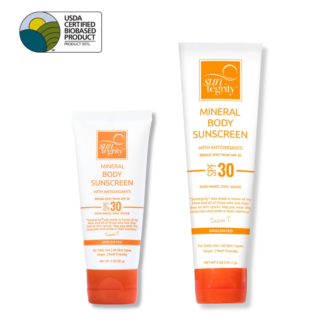 Suntegrity Unscented Mineral Body Sunscreen SPF 30 in 3 oz and 5 oz