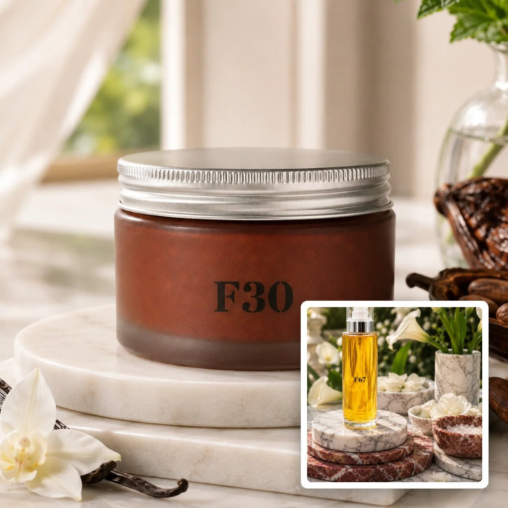 F30 Cacao Mint Body Polish with F67 Calle Lily Glide Body Serum