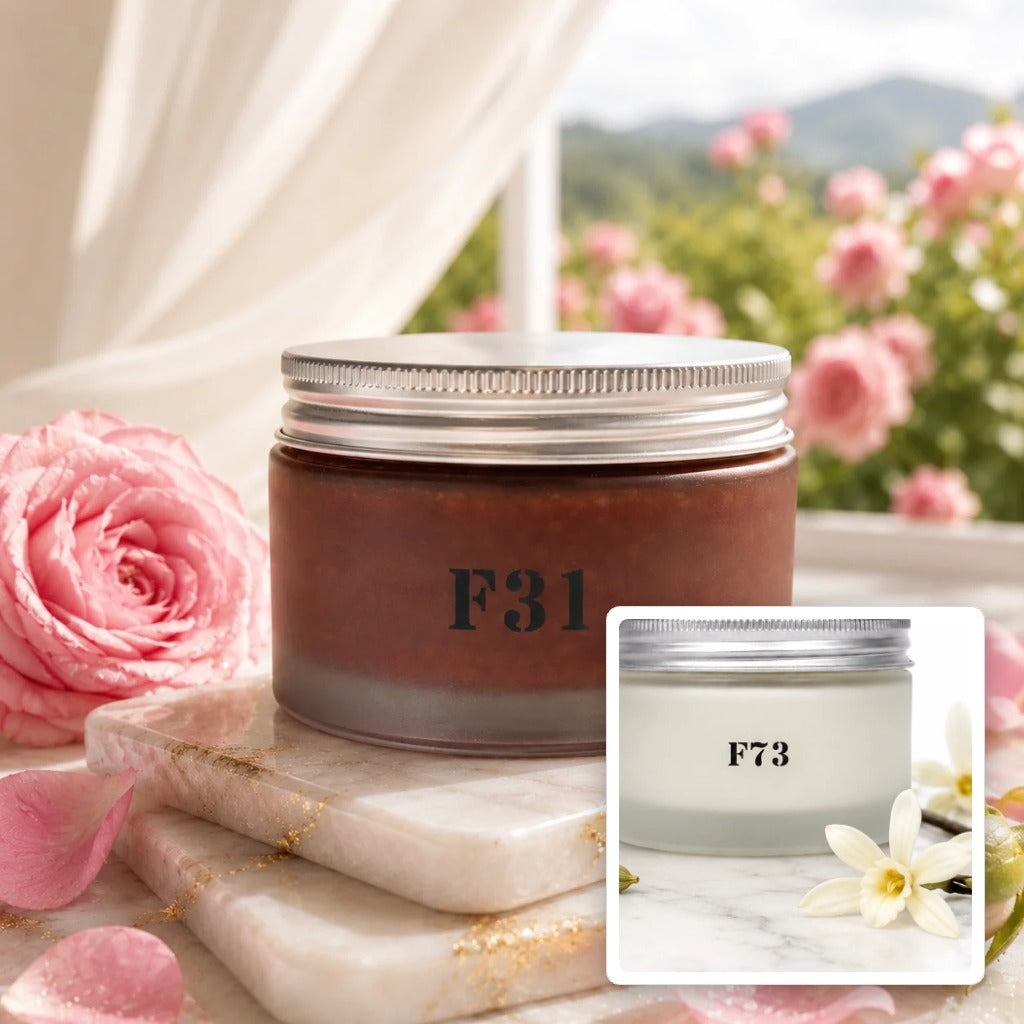 F31 Rose Velvet Body Polish with F73 Vanilla Noir Body Cream