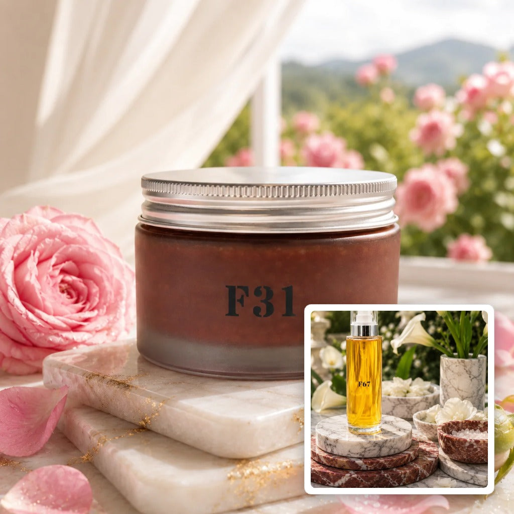 F31 Rose Velvet Body Polish with F67 Calle Lily Glide Body Serum